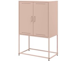 Hoge kast - Opbergkast Dressoir - Spullen Opbergen - Industriële Stijl - 685 x 385 x 107 cm - Roze