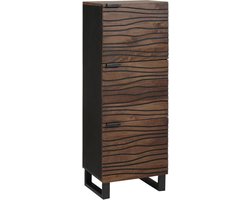 Hoge Kast - Smal Meubel - Opbergen Woonkamer - Massief Hout - 40 x 33 x 110 cm - Bruin