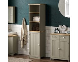 Hoge midi-kasten badkamer grijs standaard middeldichte houtvezelplaat WC meubel badkamerkasten hoog