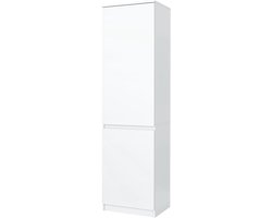 Hoge Opbergkast - Schoenenkast Hal - Ruimte Besparen - 2 Deuren - 180x50x39 cm - Wit