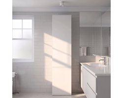 Hoge Opbergkast - Zes Gesloten Vakken Met Openslaande Deuren - Voor Badkamer, Slaapkamer En Woonkamer - MDF - 47x50x200 Cm - Wit