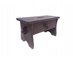 Hoge Paarse Kruk met Lade - Hout - 26 cm