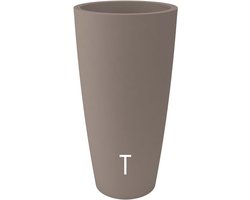Hoge Pot met Onderzetter voor Binnen en Buiten - 36 x 70 cm taupe