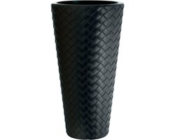 Hoge pot met rotan imitatie inzet 40x78 cm Matuba Slim  - Antraciet