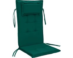 Hoge Rug Stoel Zitkussen - Buiten en Binnen Tuinstoel Kussen -Stoelkussens met Lint - Tuinkussens met Hoofdsteun - Zacht, Comfortabel Waterproof Materiaal - 110cm x 42cm