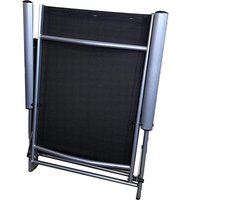 Hoge Rug Tuinstoel - Verstelbare Stoel - Buiten Ontspannen - 9 Ligposities - Set van 2 - Zilver Zwart