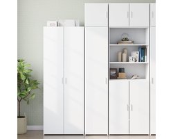 Hoge smalle kast - Opbergkast slaapkamer - Ruimte besparen - Veelzijdig toepasbaar - 40 x 42.5 x 225 cm - Wit