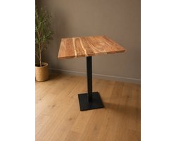 Hoge tafel - Statafel - Bistrotafel - Bistroset - Acaciahout - Eettafel - Tafel - 60x60 - cm - Vierkante - Horeca