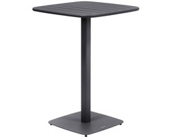 Hoge tuintafel voor 2 personen van staal met vierkant onderstel ALEGORIA