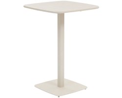Hoge tuintafel voor 2 personen van staal met vierkant onderstel ALEGORIA