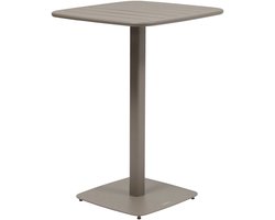 Hoge tuintafel voor 2 personen van staal met vierkant onderstel ALEGORIA