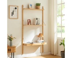 Hoge Wandplank met 2 Planken en 2 Lades voor Woonkamer of Kantoor