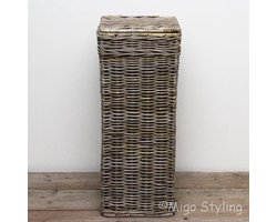 Hoge - Wasmand - Smal - Grey - Rotan - Riet - 31x31xH70cm