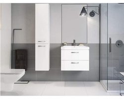 Hoge witte kast met deuren voor badkamer 30x150 cm - hangkast badkamermeubel - badkamerrek - hangkast badkamerkasten hoog