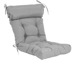 Hoge Zitkussen Vervanging voor Binnen en Buiten Gebruik - Comfortabele Grijze Kussens