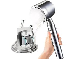 Hogedruk Waterbesparende Filterdouchekop - 5 Standen - Handdouchekop - Stopknop - Badkameraccessoireset - voor De Ultieme Douche-Ervaring - Zilver