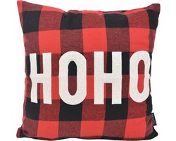 HOHO Kerst Ruit Kussenhoes | Katoen | 45 x 45 cm
