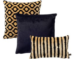 Hoii - KUSSENSET | 3-delig | Celeste Design | zwart | Hoii | inclusief veren binnenkussens