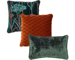 Hoii - KUSSENSET | 3-delig | groen, oranje | Hoii | inclusief binnenkussens