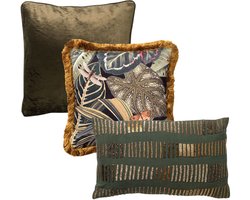 Hoii - KUSSENSET | 3-delig | groen, zwart | Hoii | inclusief binnenkussens