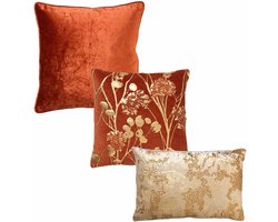 Hoii - VOORDEELSET GOLDEN SUNSET - Set van 3 sierkussens - Potters Clay - oranje - Hoii