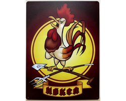 Hoken Normaal Haan Rood Geel 40 x 30 cm Reclamebord van metaal METALEN-WANDBORD - MUURPLAAT - VINTAGE - RETRO - HORECA- BORD-WANDDECORATIE -TEKSTBORD - DECORATIEBORD - RECLAMEPLAAT - WANDPLAAT - NOSTALGIE -CAFE- BAR -MANCAVE- KROEG- MAN CAVE