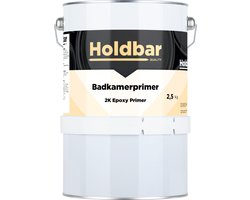 Holdbar Badkamerprimer 2,5 kg - Badkamerverf - Primer voor Holdbar Badkamercoating - Tegelverf - Waterdichte Badkamer verf - Hecht op (geglazuurde) tegels, stucwerk, beton of hout - 2 Componenten