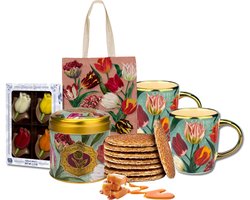 Hollands cadeautjes - Hollandse Koffiemokken met Stroopwafels in blik - Daelmans - chocolade Tulpen - Typisch Hollands - canvastas