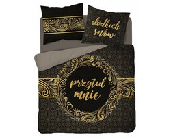 Hollandse Dekbedovertrek Set 160x200 Katoen Zwart Goud