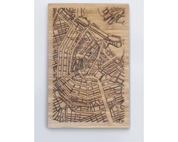 Hollandse Huisjes Luxe serveerplank van Amsterdam - 100% duurzaam bamboe