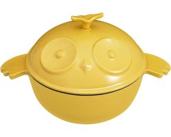 Hollandse Oven - Gietijzeren Pan Stoofpot - Brood Bakken - Uilvormig Design - 3 Liter - Geel