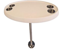 Hollex ovalen wit Tafelblad 460x760mm met aluminium Tafelpoot Ø40x700mm