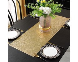Hollow Rose Table Runner Non-Slip Decorative PVC Table Mats Placemat Heat Resistant Mats for Home Party Kitchen Dining - ShopVlot