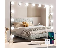 Hollywood Make-up Spiegel met Verlichting en Dimbare LED Lampen – 58x48cm