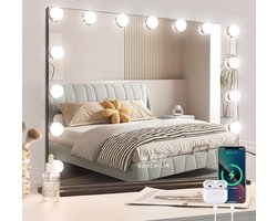 Hollywood Make-up Spiegel met Verlichting en Dimbare LED Lampen – 58x48cm