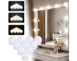 Hollywood Mirror Makeup Lamp met USB Kabel - 10 Dimbare Makeup Lichten - Beautylighting voor Makeup Tafel en Badkamer Spiegel
