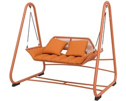 Hollywood Schommel - Schommelbank met Kussens - 2-zits Tuinbank - Tuinschommel 2 Personen - tot 200 kg - Schommelstoel - Tuinmeubelen - voor Tuin, Terras, Balkon - Terracotta