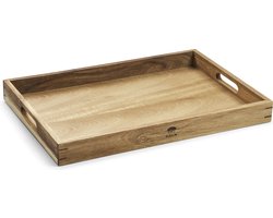 HOLM Houten Dienblad – Groot Serveerblad met Handgrepen – Ideaal voor Ontbijt, Snacks & Drankjes – Acaciahout – FSC Gecertificeerd – 51 x 35 x 5 cm – Hout
