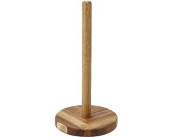 HOLM Keukenrolhouder – Keukenpapierhouder met Stabiele Voet – Rustieke Papierrolhouder voor Keuken & Eettafel – Acaciahout – FSC Gecertificeerd – 28 x 14 x 14 cm – Hout