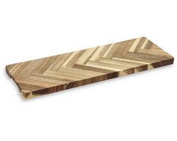 HOLM Serveerplank Rechthoek – Houten Snij- en Borrelplank met Visgraatpatroon – Ideaal voor Pizza, Antipasti & Bruschetta – Acaciahout – FSC Gecertificeerd – 45 x 16,5 x 1,9 cm – Hout