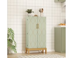 HOLTICO – Multifunctionele kast – Vrijstaand, verstelbare planken, gouden poten – Voor keuken, bad, woonkamer, slaapkamer, eetkamer, garage