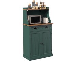 HOLTICO - Multifunctionele keukenkast - Vrijstaand - Wit - Met verstelbare planken voor keuken, woonkamer, slaapkamer, eetkamer en garage