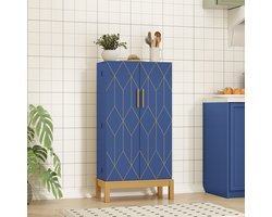 HOLTICO – Multikast – Vrijstaand, verstelbare planken, gouden poten – Voor keuken, bad, woon-, slaap-, eetkamer en garage