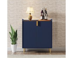 HOLTICO - Wijnkast - Met rek voor 9 flessen - Moderne houten barkast - Flessenrek - Voor bar, keuken, eetkamer en woonkamer