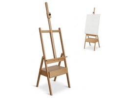 Hölven Schildersezel Hout met Lade - Maximale Doekhoogte van 90 cm – Verstelbare Hoogte 150-190 cm - Studio Ezel – Atelierezel