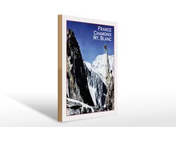 Holzschild Reise 30x40 cm France Chamonix Mt. Blanc Berge Deko Schild