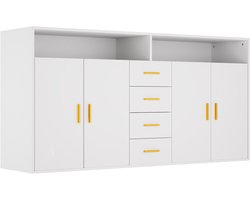 HOMAVO BG1-L Dressoir – 160 cm – 4 Laden, 2 Deuren & 2 Open Vakken – FSC-gecertificeerd