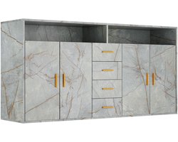 HOMAVO BG1-L Dressoir – 160 cm – 4 Laden, 2 Deuren & 2 Open Vakken – FSC-gecertificeerd