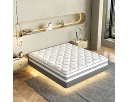 HOMAVO Matras 180x200 cm – 25 cm – Pocketveringmatras – 7-Zones – HR Koudschuim – H3/H4 Duo Hardheid – Orthopedisch – OEKO-TEX Gecertificeerd – Anti-Allergisch – 10 Lagen Hoogwaardige Materialen – Voor Kinderen en Volwassenen