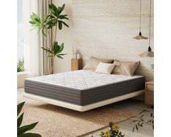 HOMAVO Matras 90x200 cm – 25 cm – 7-zones Pocketveringmatras – HR Koudschuim & Groene thee schuim – OEKO-TEX gecertificeerd – Jacquard patroon – Voor thuis en hotel